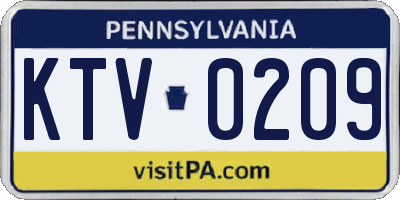 PA license plate KTV0209