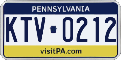 PA license plate KTV0212