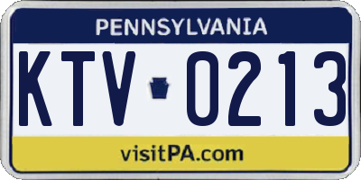 PA license plate KTV0213