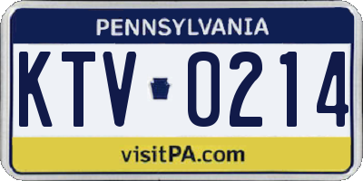 PA license plate KTV0214