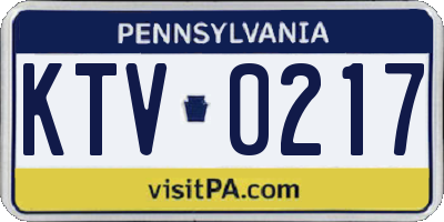 PA license plate KTV0217