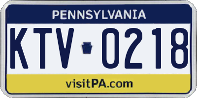 PA license plate KTV0218