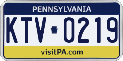 PA license plate KTV0219