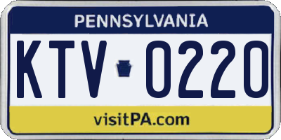 PA license plate KTV0220