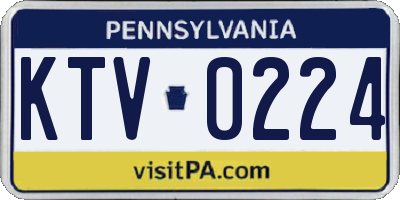 PA license plate KTV0224