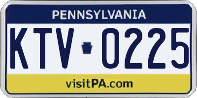 PA license plate KTV0225