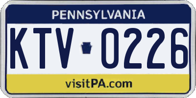 PA license plate KTV0226