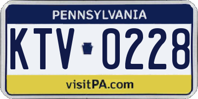 PA license plate KTV0228