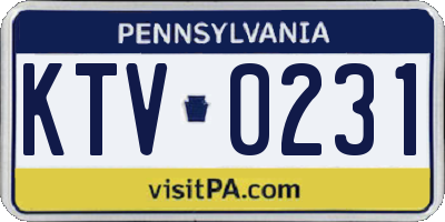 PA license plate KTV0231