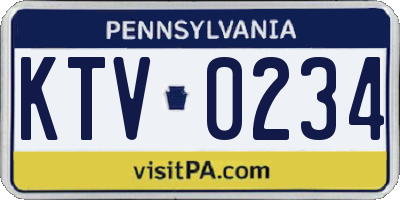 PA license plate KTV0234