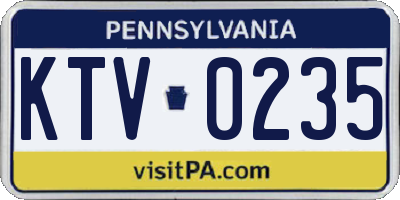 PA license plate KTV0235
