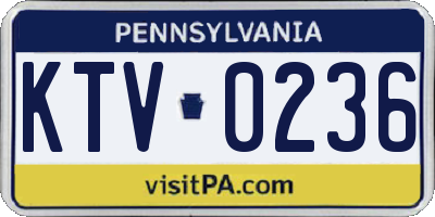 PA license plate KTV0236
