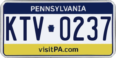 PA license plate KTV0237