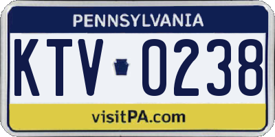PA license plate KTV0238