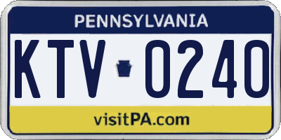 PA license plate KTV0240