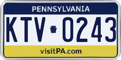 PA license plate KTV0243