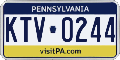 PA license plate KTV0244