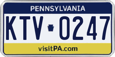 PA license plate KTV0247
