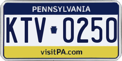 PA license plate KTV0250