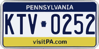 PA license plate KTV0252
