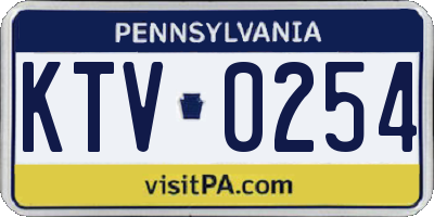 PA license plate KTV0254