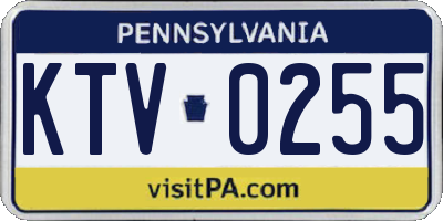PA license plate KTV0255