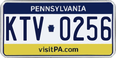 PA license plate KTV0256