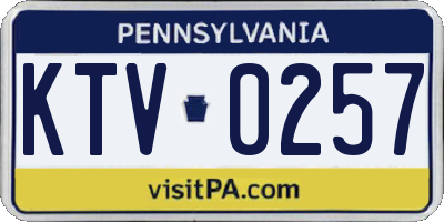 PA license plate KTV0257