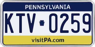 PA license plate KTV0259