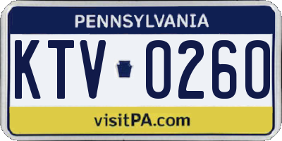 PA license plate KTV0260