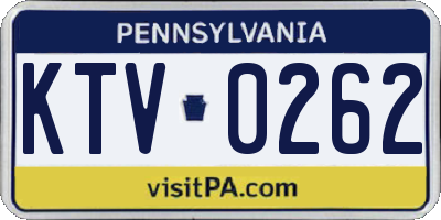 PA license plate KTV0262