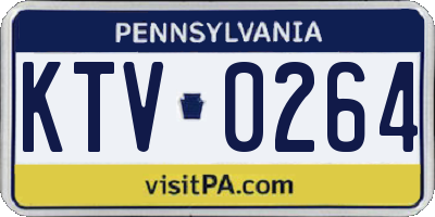 PA license plate KTV0264