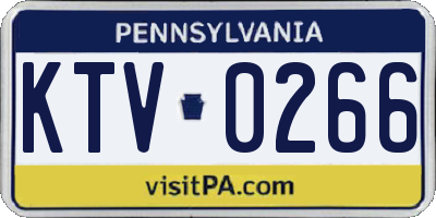 PA license plate KTV0266