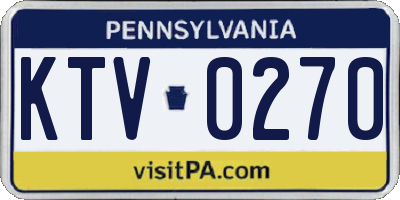 PA license plate KTV0270
