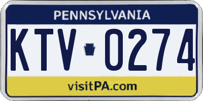 PA license plate KTV0274