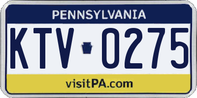 PA license plate KTV0275