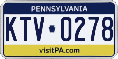 PA license plate KTV0278