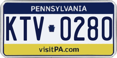 PA license plate KTV0280