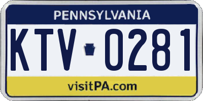 PA license plate KTV0281