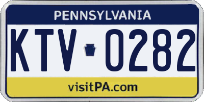 PA license plate KTV0282