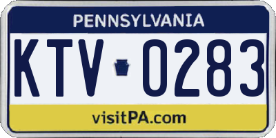 PA license plate KTV0283