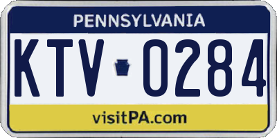 PA license plate KTV0284