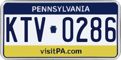 PA license plate KTV0286