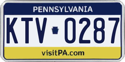 PA license plate KTV0287