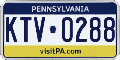 PA license plate KTV0288
