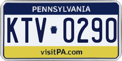 PA license plate KTV0290