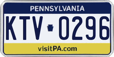 PA license plate KTV0296