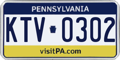 PA license plate KTV0302