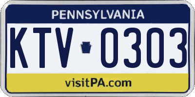 PA license plate KTV0303