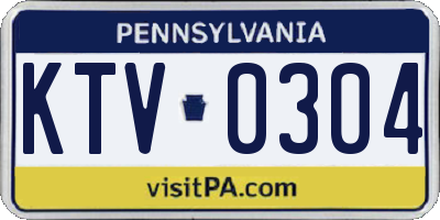 PA license plate KTV0304
